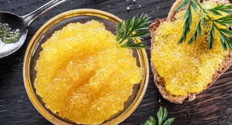 تصویر 3 از خاویار زرد اصیل کمیاب دریایی مجلسی ممتاز